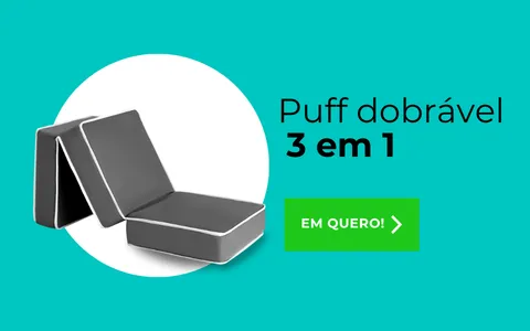 Puff dobrável 3 em 1